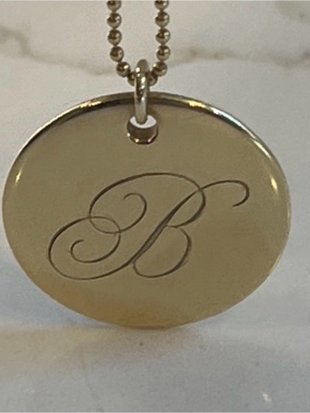 Tiffany Notes Letter 'B' Gold Necklace